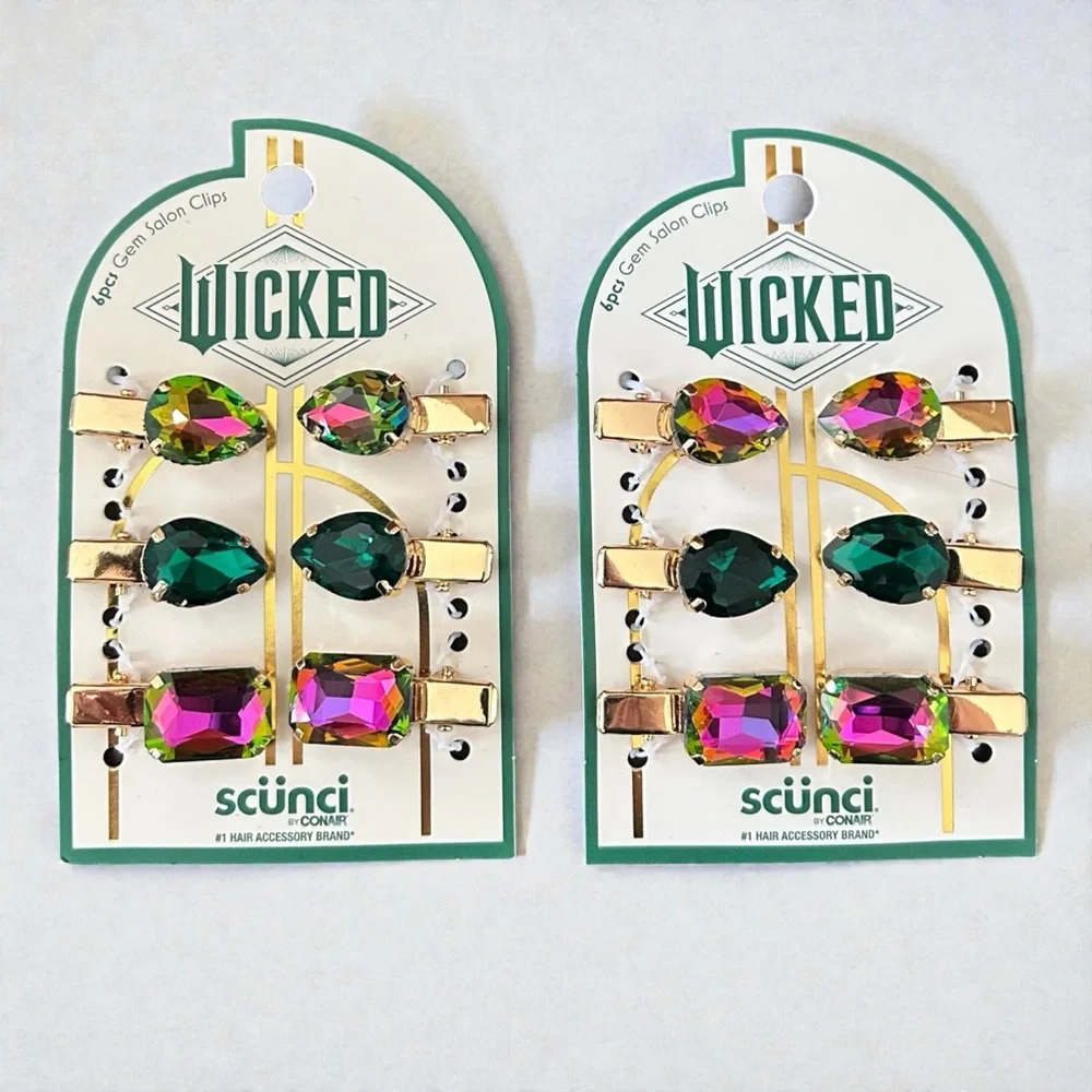 NWT Scünci x Wicked Movie Limited Edition Gem Salon Clips - Lot of 2 (12 Clips)